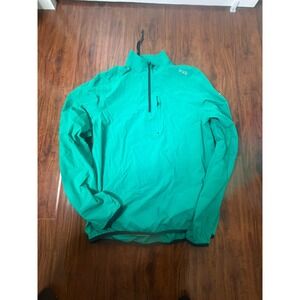 Brady Brand Jacket Zero Weight Trainer Mens S Golf 1/4 Zip Green Aqua Stretch